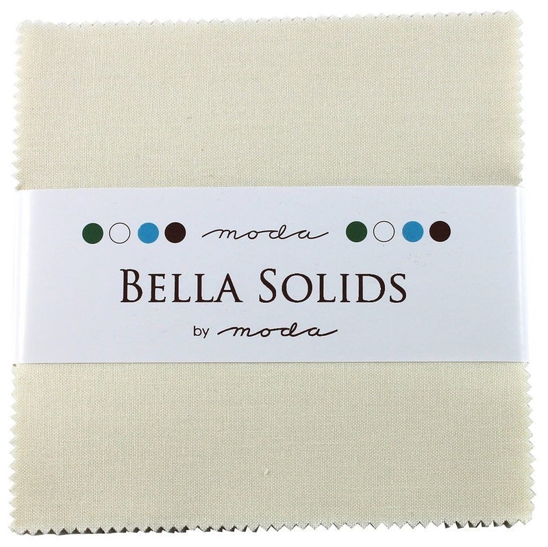 MODA Bella Solids Ivory Charm Pack Fabrics; 42-5" Quilt Squares